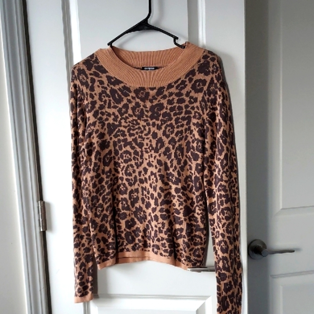 Express leopard print sweater large